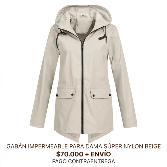 GABAN PARA DAMA IMPERMEABLE CON CAPOTA